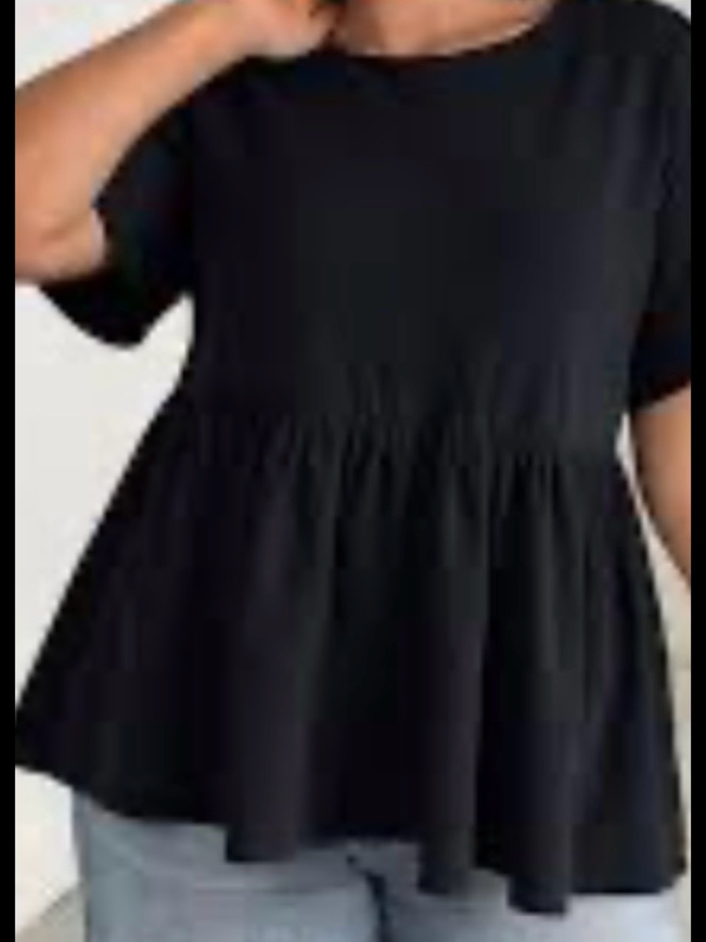 Love Notes Black Short-Sleeve Peplum Top